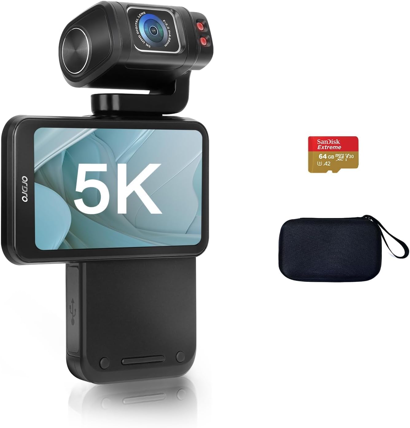 ORDRO M3 Cámara de Vlogging 4K 5K - Lente Giratoria 180 - Pantalla Táctil 3.5 Pulgadas - Batería 3250 mAh-Havenupyard