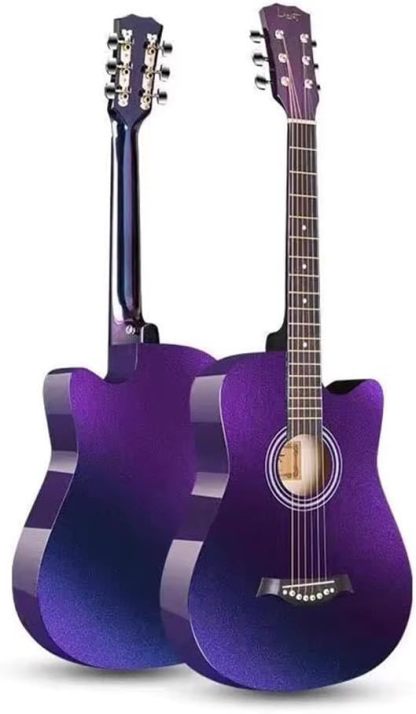 Paquete de guitarra acústica de 41 pulgadas - Kit folk púrpura para principiantes y adultos - Funda incluida-Havenupyard