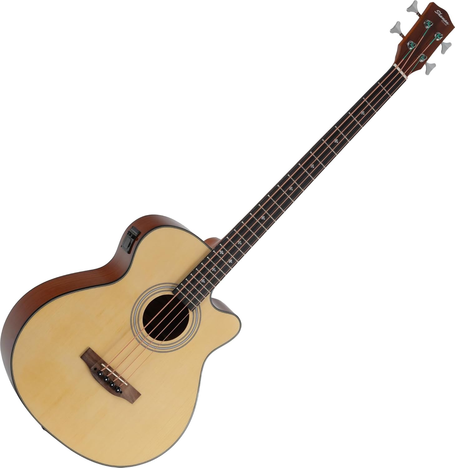 Bajo acústico Shaman AB4 50CE - 4 cuerdas - tapa de abeto - cuerpo de caoba - pastilla integrada - natural-Havenupyard