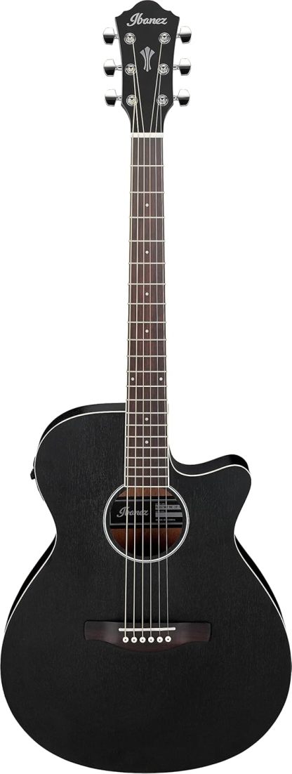 Ibanez AEG7MHWK Standard - Guitarra acústica Weathered Black Open Pore - sapeli y caoba - para diestros-Havenupyard