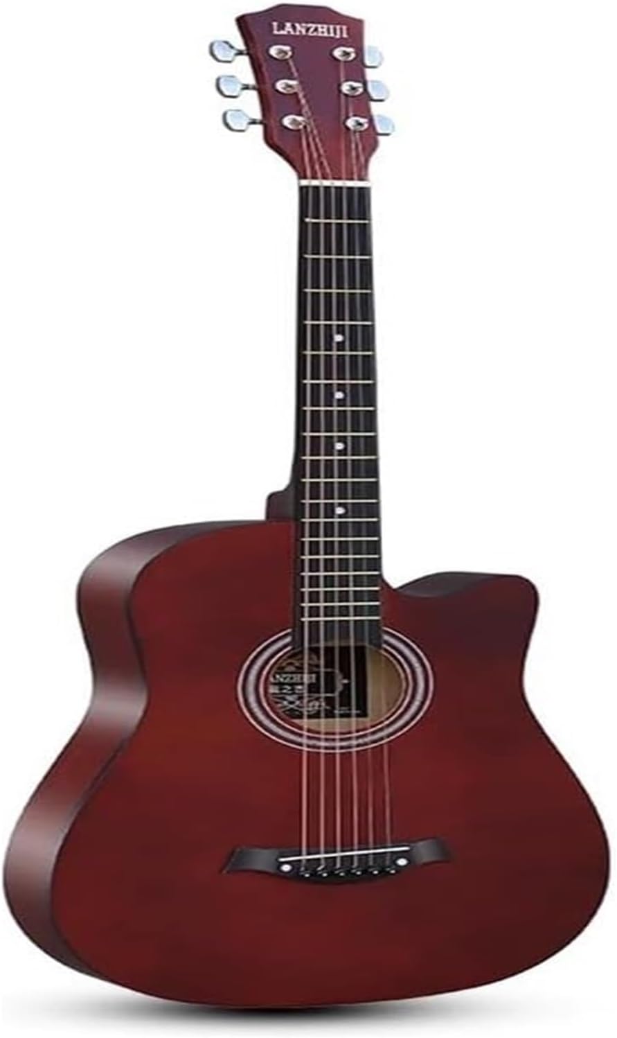 Kit de guitarra acústica de 38 pulgadas - color Coffee con estuche correa tubo de afinación y púa para principiantes-Havenupyard
