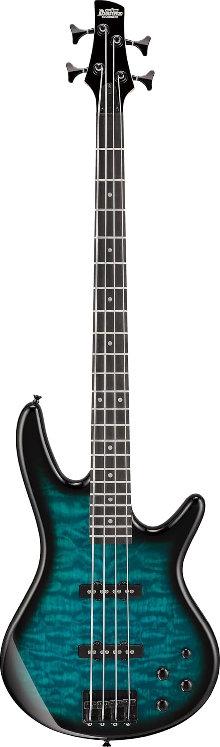 Ibanez GSR280QA TMS - Bajo eléctrico azul de tamaño completo - Cuerpo con arce y refuerzo de okoume-Havenupyard