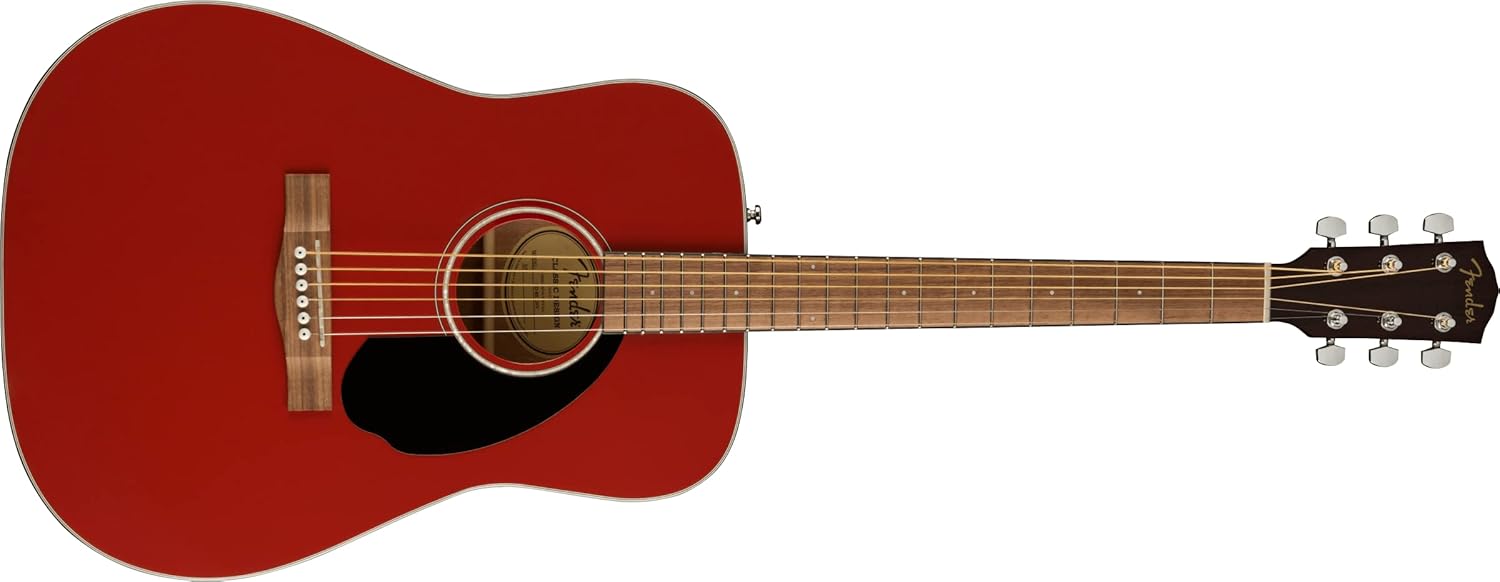 Guitarra acústica Fender FSR CD 60 Dreadnought V3 - Color cereza - Diapasón de nogal - Para principiantes diestros-Havenupyard