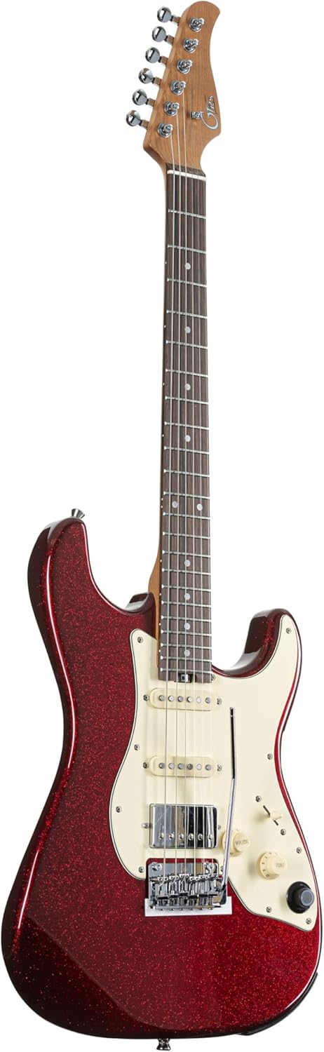 Guitarra Mooer GTRS S800 - Eléctrica roja Metal Red - Configuración HSS - Cuerpo de tilo y mástil de arce-Havenupyard