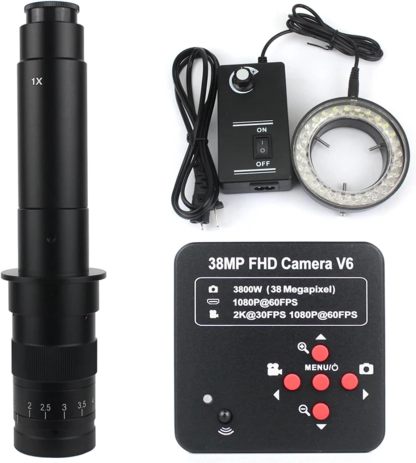 Cámara industrial Full HD 60 FPS - 38 MP 4K HDMI USB - reparación CPU PCB - kit con iluminación LED 300 unidades-Havenupyard