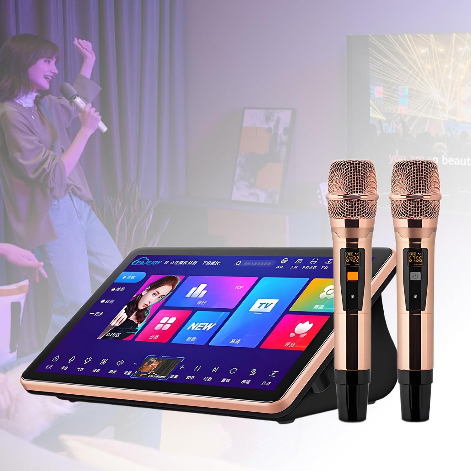 Reproductor de karaoke chino LURECAQING A-3T - pantalla táctil WiFi integrado reproducción en línea para fiestas y KTV-Havenupyard