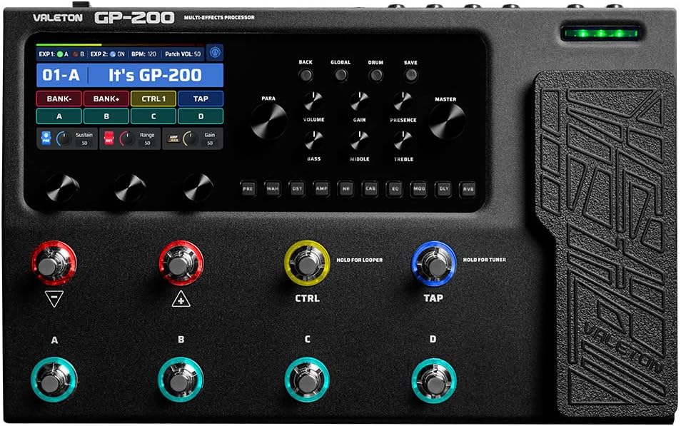 Procesador multiefectos Valeton GP 200 - para guitarra y bajo - simulación IR - MIDI - FX Loop - USB audio-Havenupyard