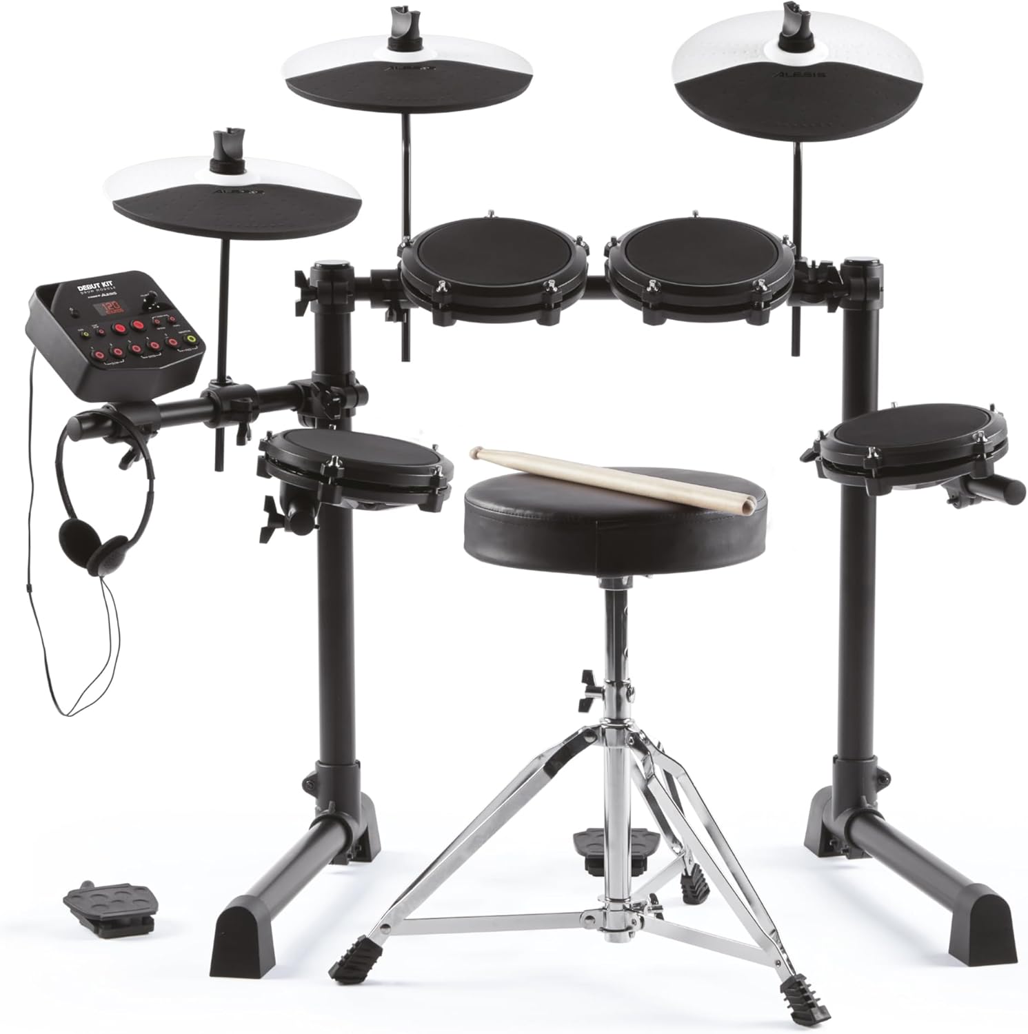 Alesis Debut Kit - Batería electrónica infantil con parches de malla - 120 sonidos lecciones taburete y auriculares-Havenupyard
