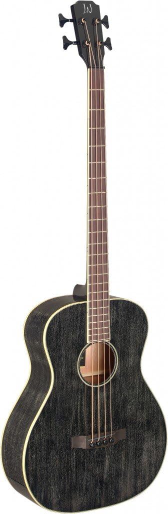 James Neligan YAK-BAS-E bajo acústico - 6 cuerdas blanco negro con caoba y diseño para interpretación manual-Havenupyard
