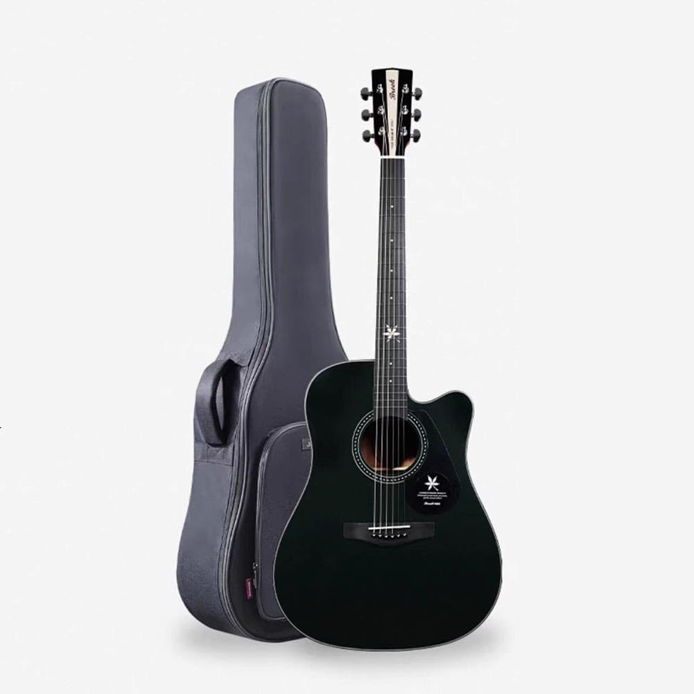 Guitarra acústica cutaway de 41 pulgadas - Tamaño completo negra - Kit para principiantes, adultos y adolescentes-Havenupyard