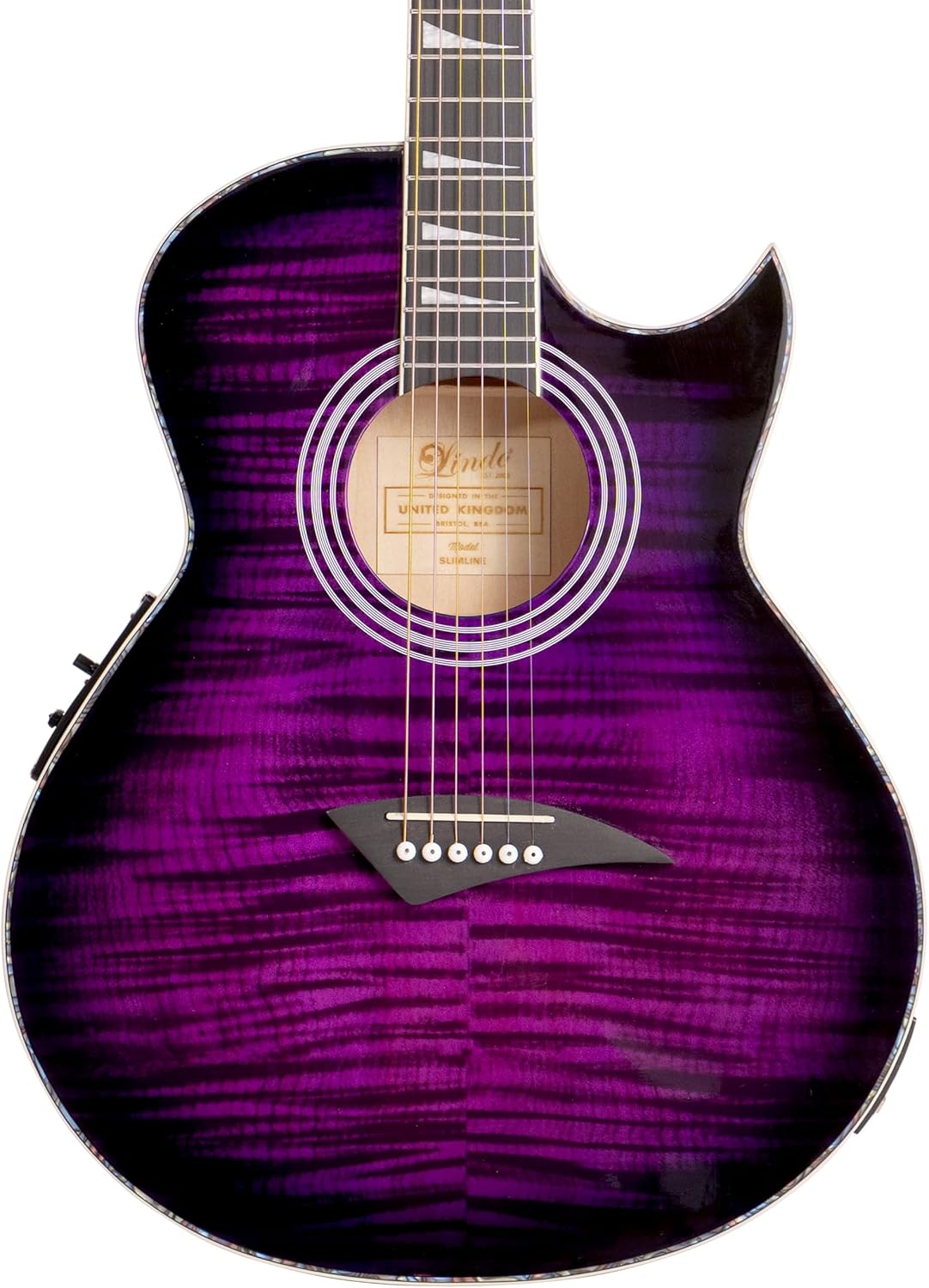 Lindo ORG-SL SlimLine Purple Burst guitarra electroacústica - cuerdas de nailon piezo EQ afinador y cuerpo de tilo-Havenupyard