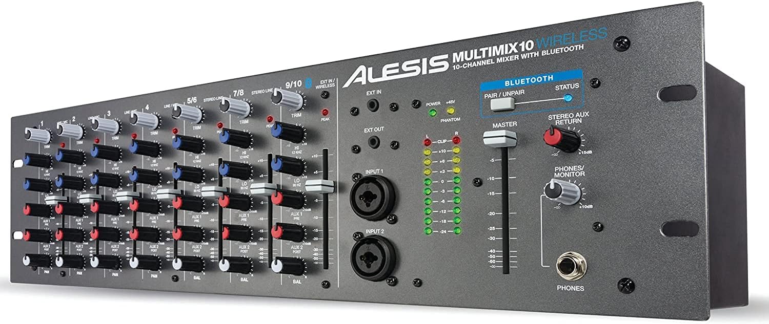 Alesis MultiMix 10 Wireless - Mezclador de audio de 10 canales - Bluetooth - montaje en bastidor con XLR TRS RCA-Havenupyard