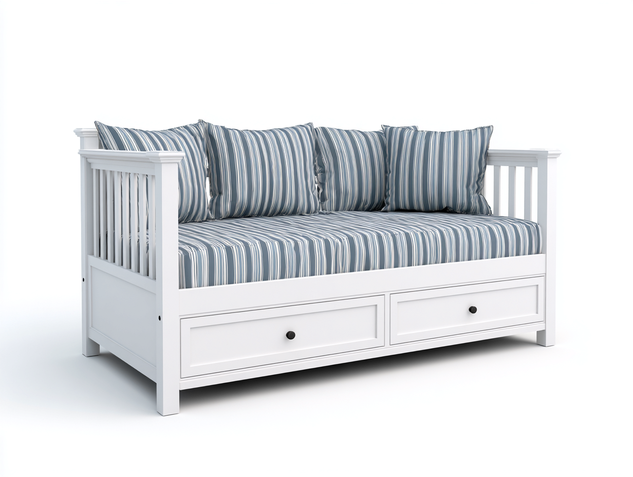 Sofás cama madera con cajones 200x90x85 cm - blanco - diseño funcional-Havenupyard