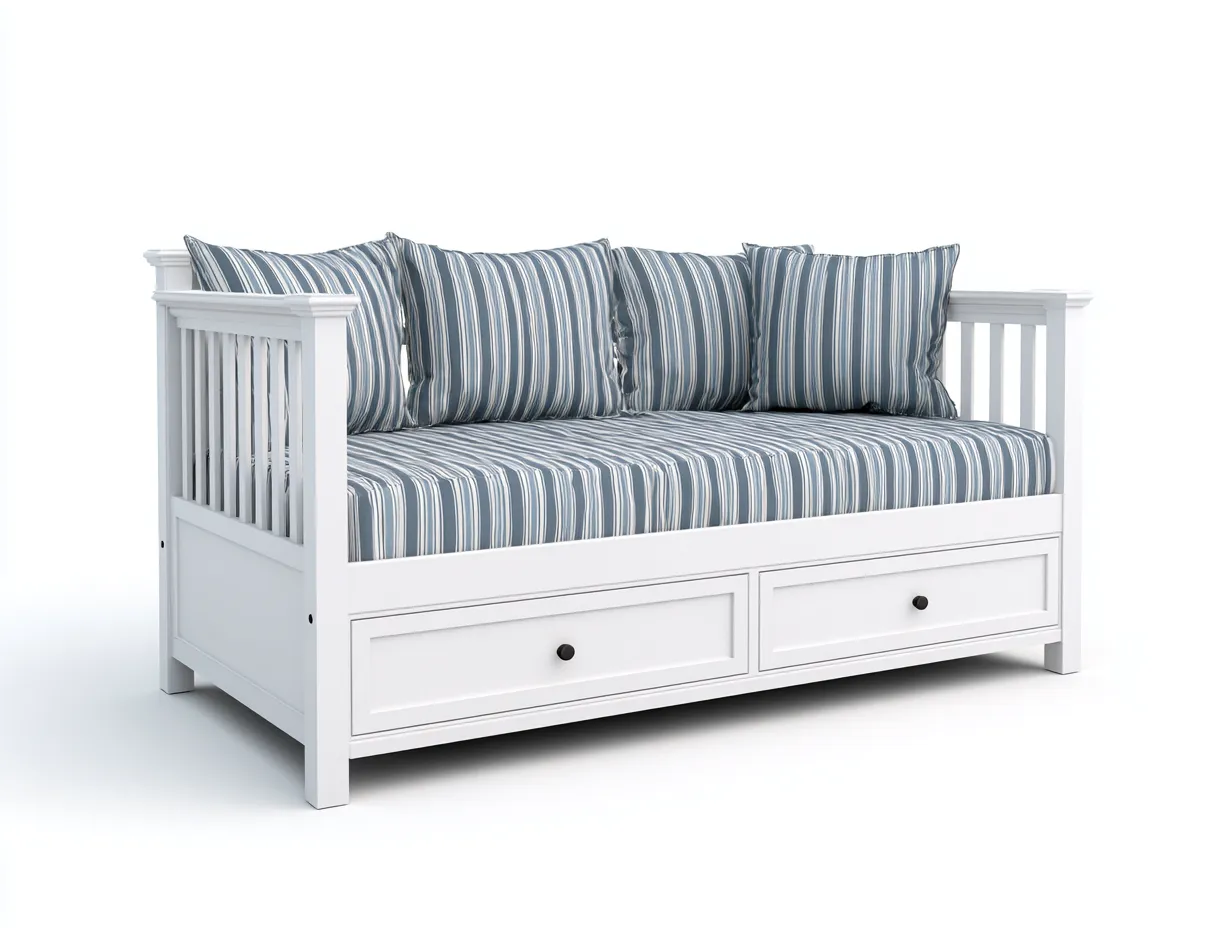 Sofás cama madera con cajones 200x90x85 cm - blanco - diseño funcional-Havenupyard