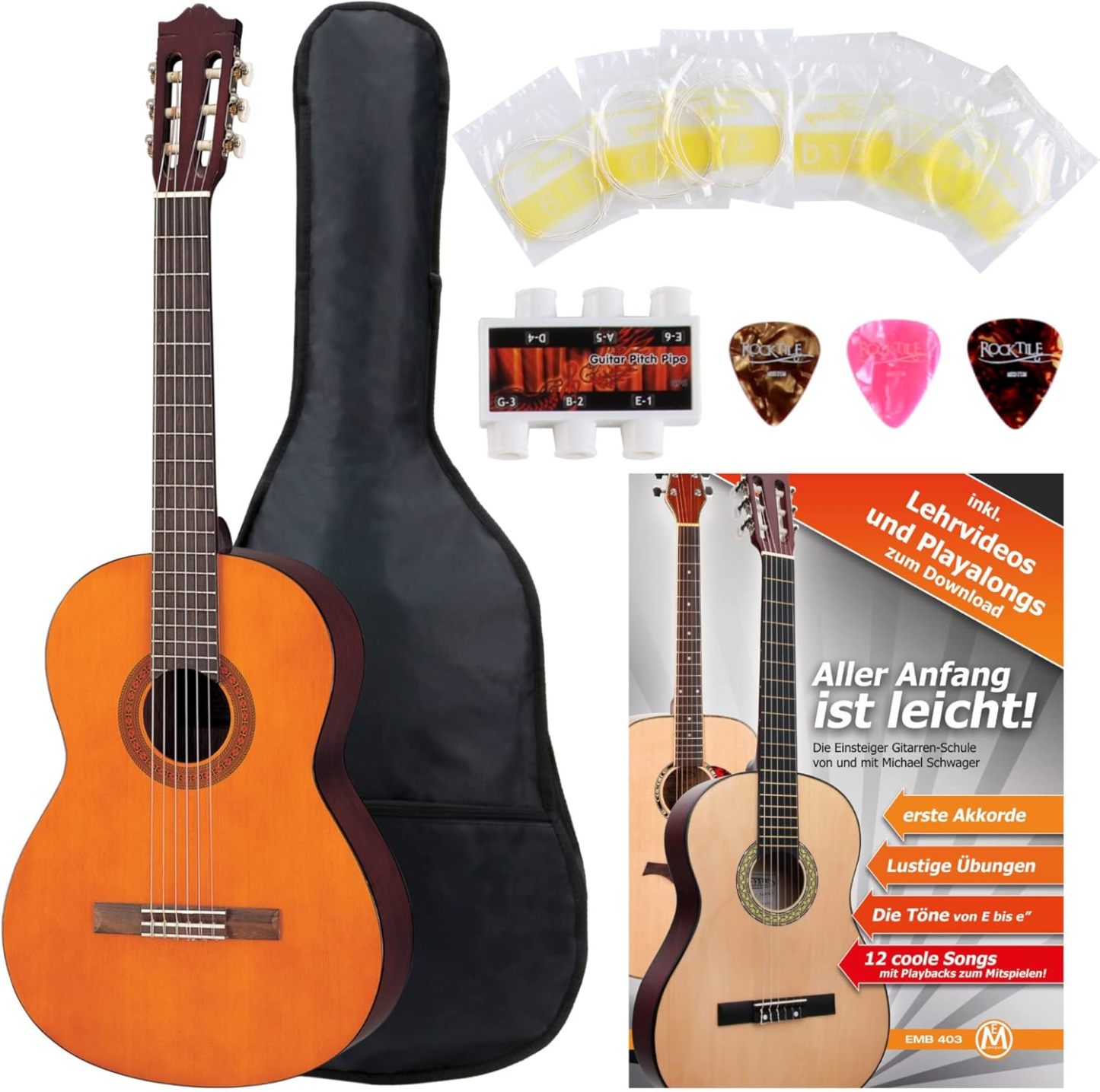 Yamaha C40 - Guitarra clásica natural con funda - Tapa de pícea - Cuerdas de nailon - Escala 650 mm-Havenupyard