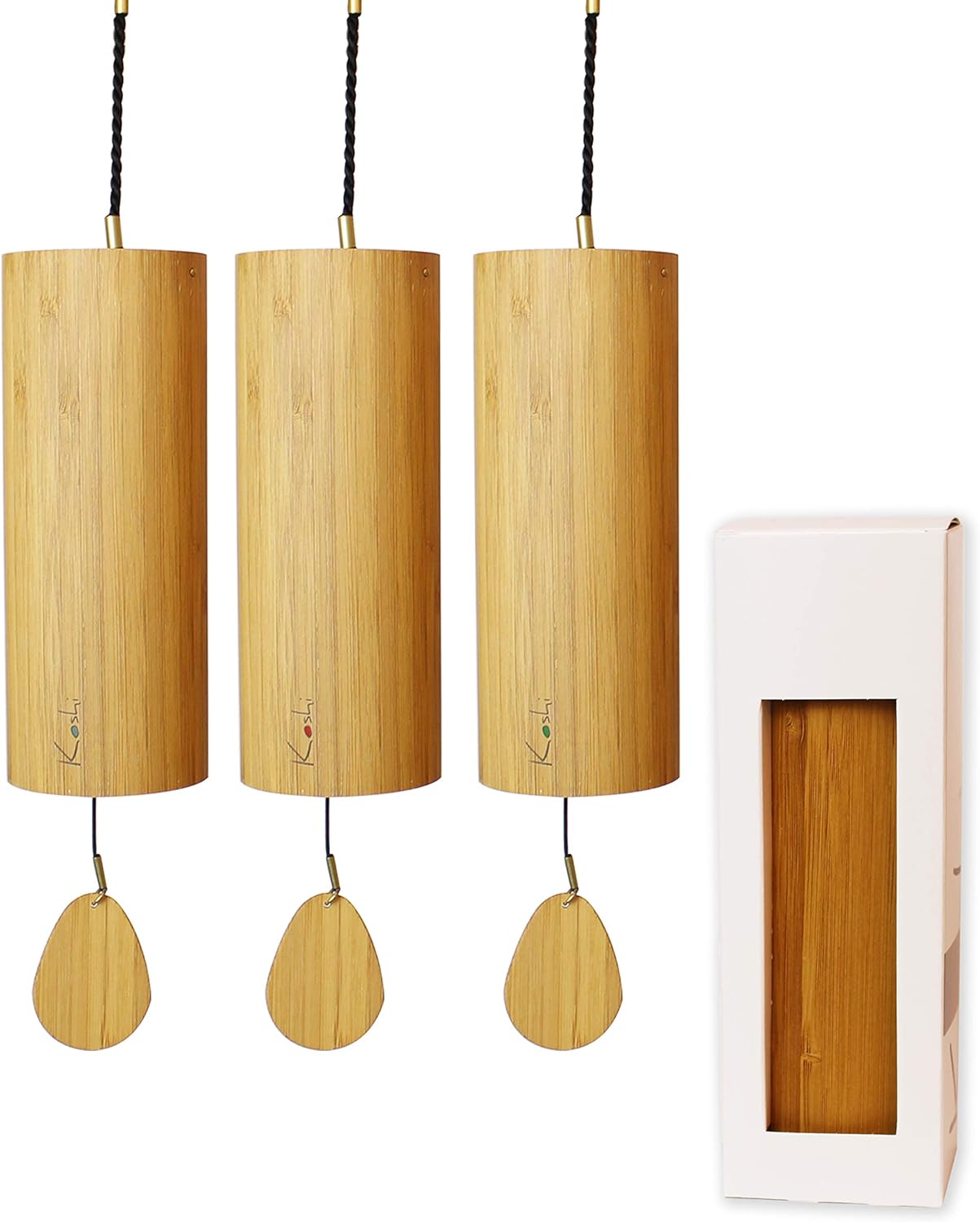 Juego Koshi de 4 campanas - Aria Aqua Ignis Terra - madera - tubos de regalo - sonido natural armónico-Havenupyard