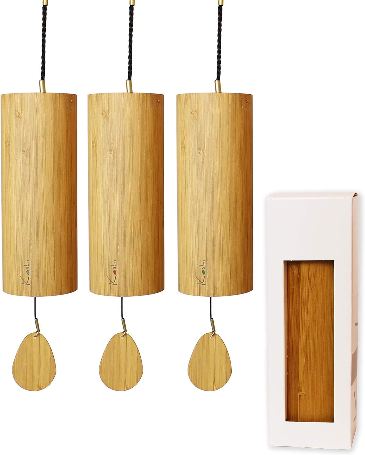 Juego Koshi de 4 campanas - Aria Aqua Ignis Terra - madera - tubos de regalo - sonido natural armónico-Havenupyard
