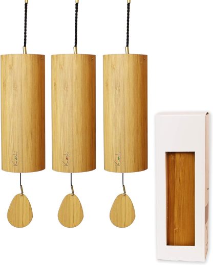 Juego Koshi de 4 campanas - Aria Aqua Ignis Terra - madera - tubos de regalo - sonido natural armónico-Havenupyard