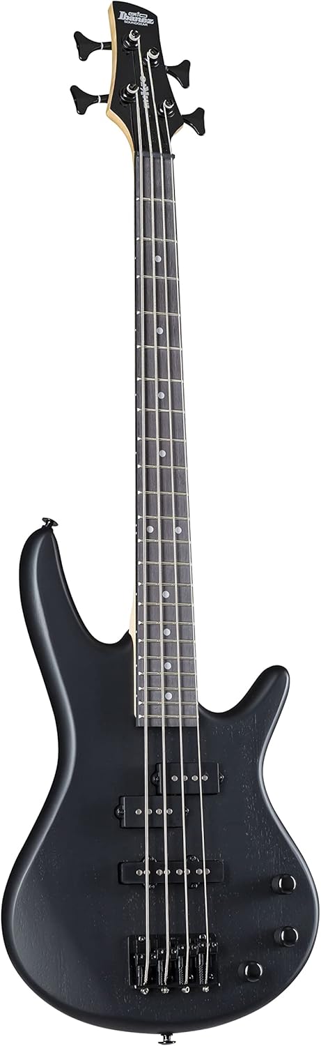 Ibanez GSRM20B-WK Gio miKro bajo eléctrico 4 cuerdas - tamaño 3 cuarto negro Weathered Black con cuerdas de níquel-Havenupyard