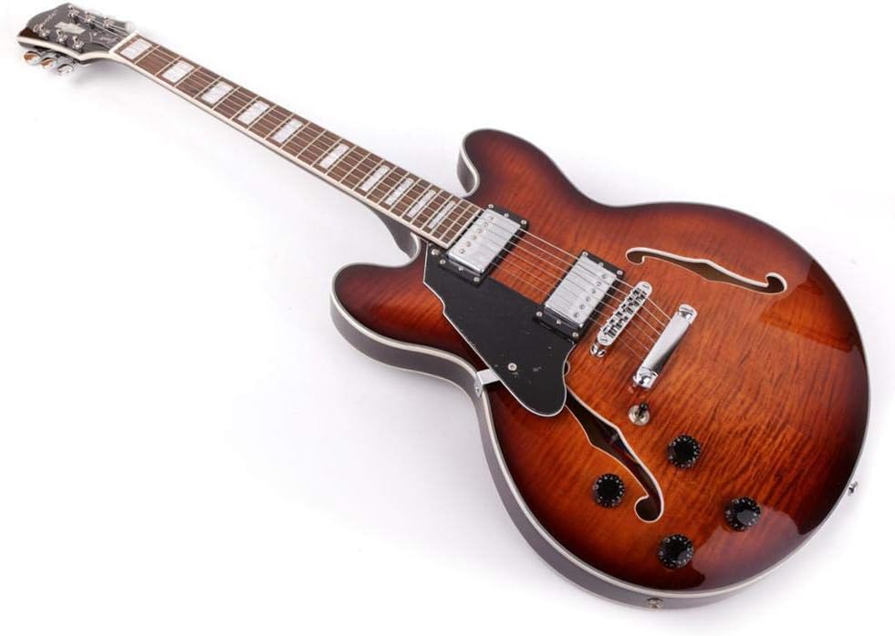 Guitarra eléctrica Jazz Hollow estilo F para zurdos - acústica de cuerda de acero para jazz interpretación y uso musical-Havenupyard