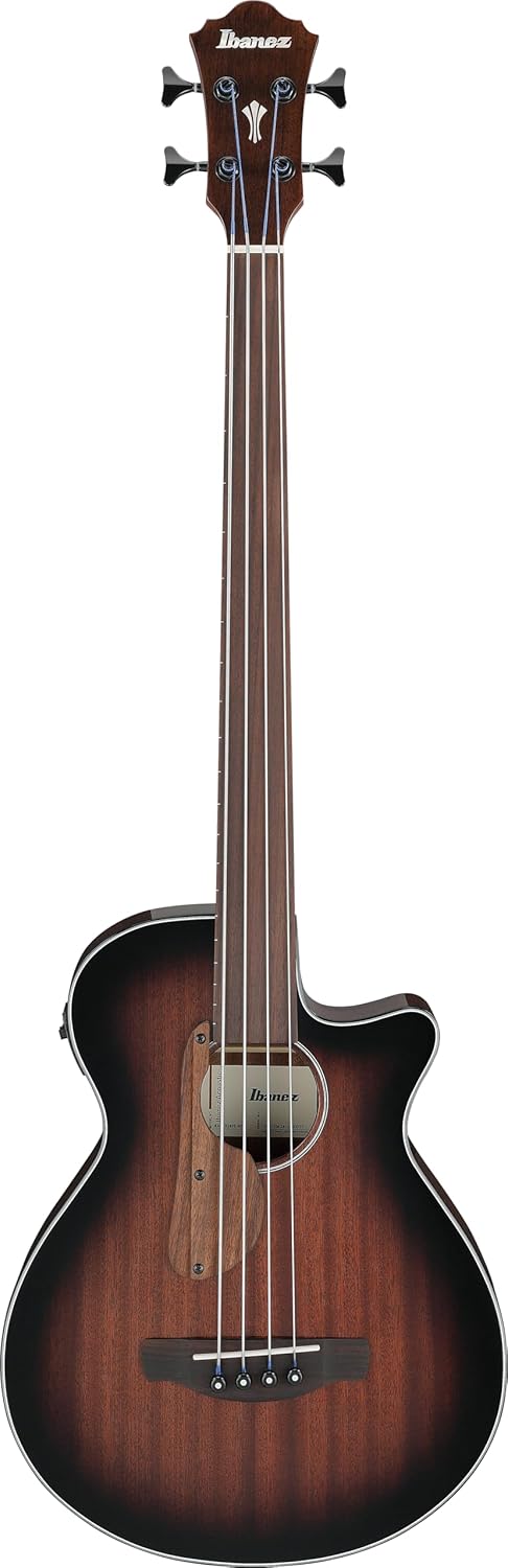 Ibanez AEGB24FE MHS - Bajo electroacústico de 4 cuerdas - Caoba Sunburst High Gloss con cuerpo de sapeli-Havenupyard