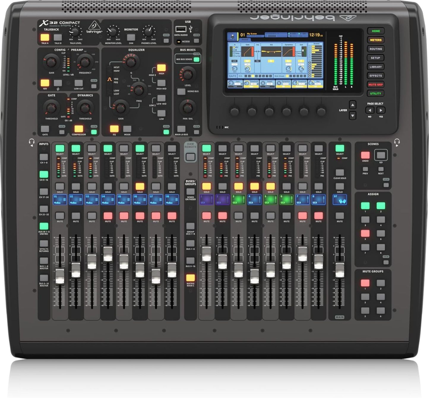 Behringer X32 Compact - Mezclador digital de 40 canales - pantalla TFT - USB y XLR - consola negra para directo-Havenupyard