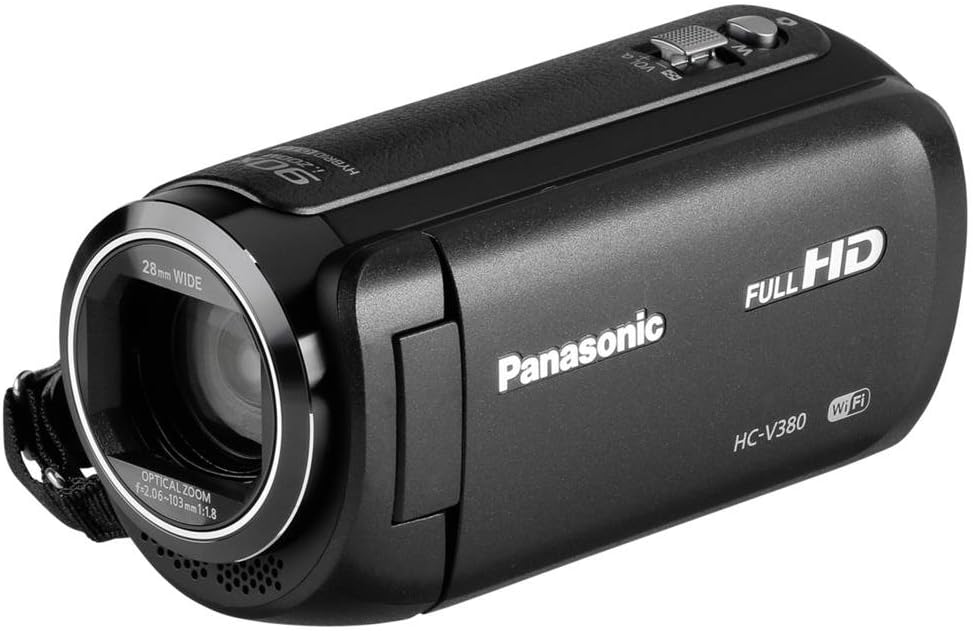 Panasonic HC V380EG K - videocámara Full HD importada - zoom 50 aumentos - sensor MOS BSI - pantalla 3 pulgadas - WiFi-Havenupyard