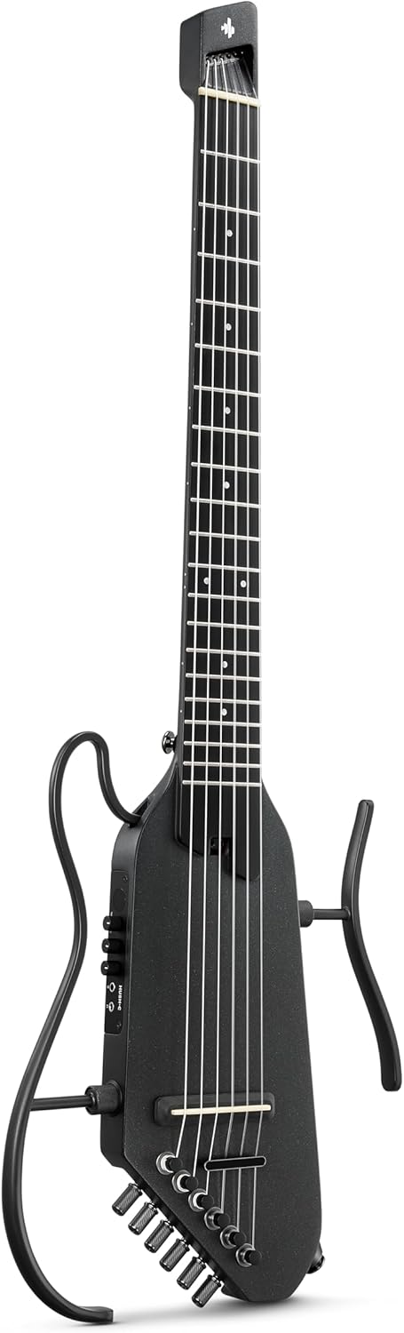 Donner HUSH C - Guitarra clásica electroacústica de viaje negra - cuerdas de nailon - afinador y preamplificador HPS II-Havenupyard