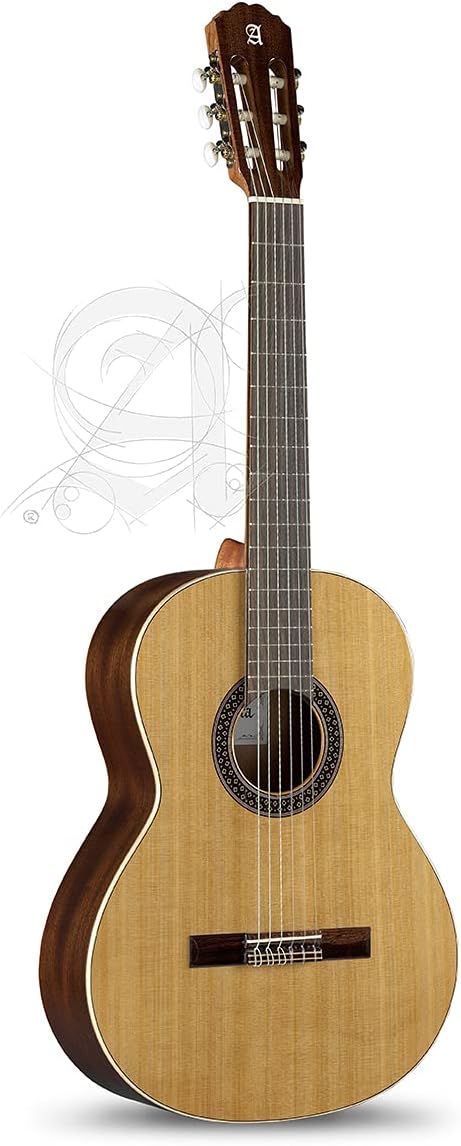 Alhambra 1C Hybrid Terra guitarra clásica española - brillo natural tapa de cedro sapelli y cuerdas de nailon-Havenupyard