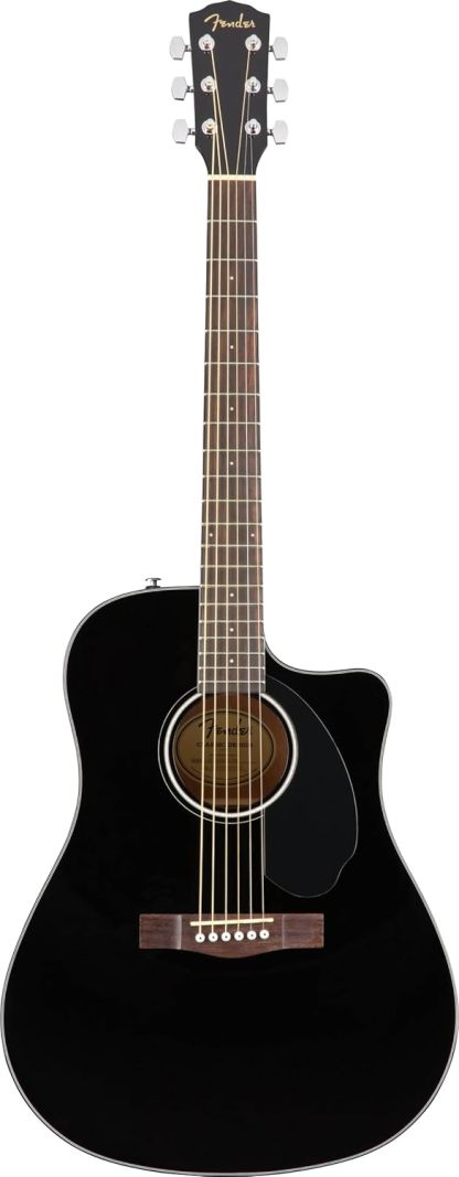 Fender CD-60SCE Dreadnought guitarra acústica electrificada negra - caoba nogal piezo y cursos Fender Play-Havenupyard