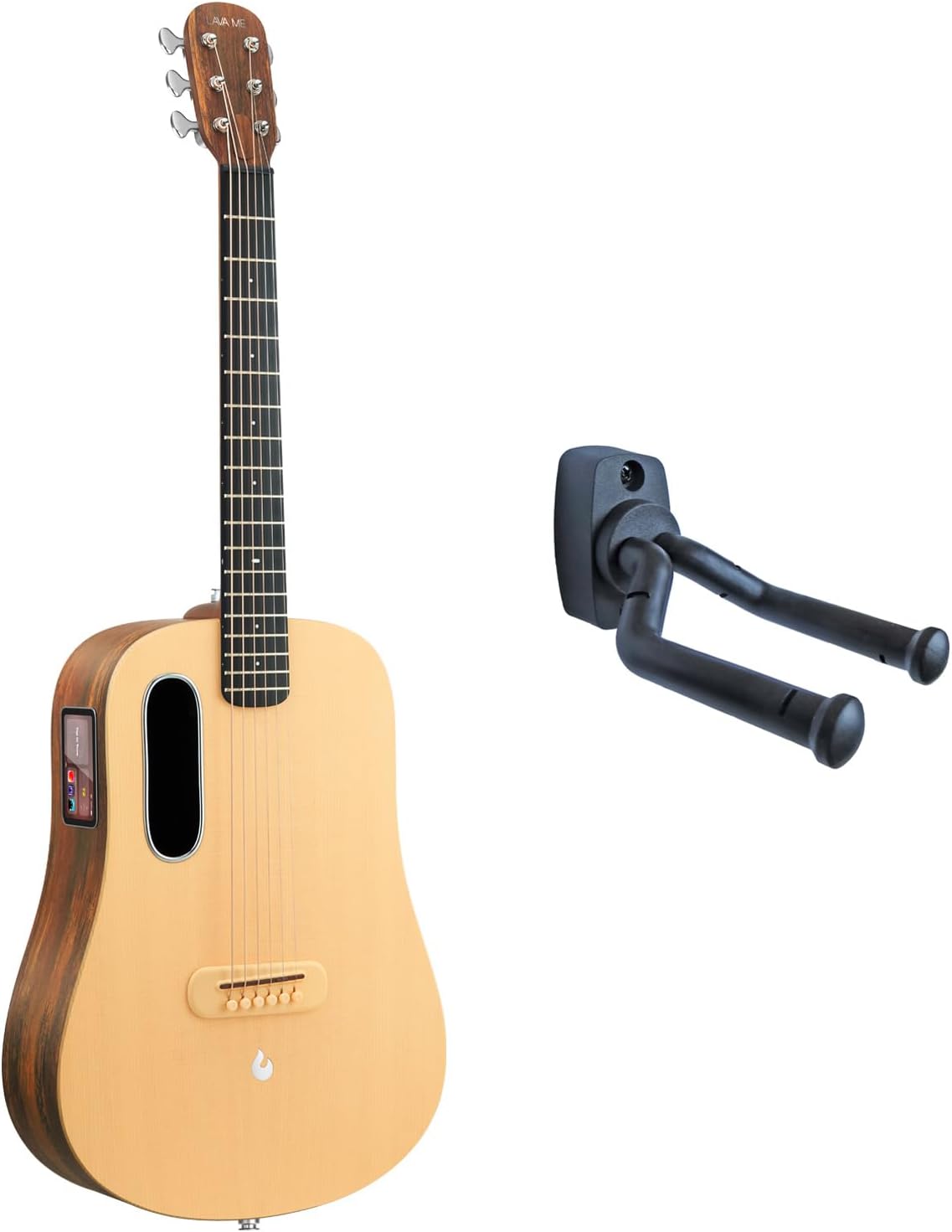 Lava Music Spruce ME4 - Guitarra de 36 pulgadas marrón - madera de pícea - funda y soporte de pared incluidos-Havenupyard
