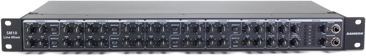 Samson SASM10 - Line Mixer de 10 canales para montaje en rack - XLR - salida XLR y alimentación 48 V-Havenupyard