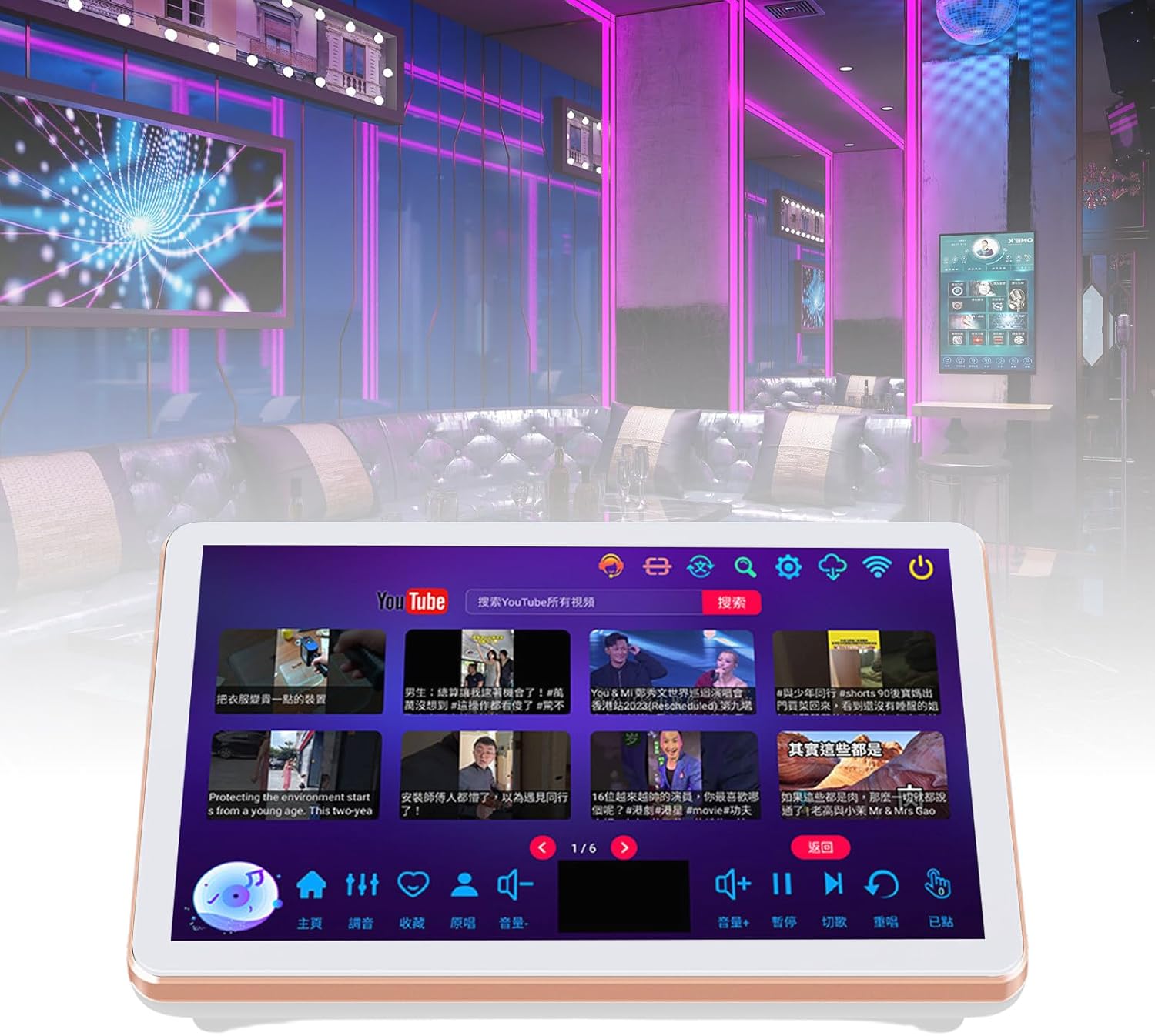 Karaoke portátil inteligente LURECAQING B-2T - micrófono mezclador DSP pantalla 18,5 pulgadas Android y WiFi-Havenupyard