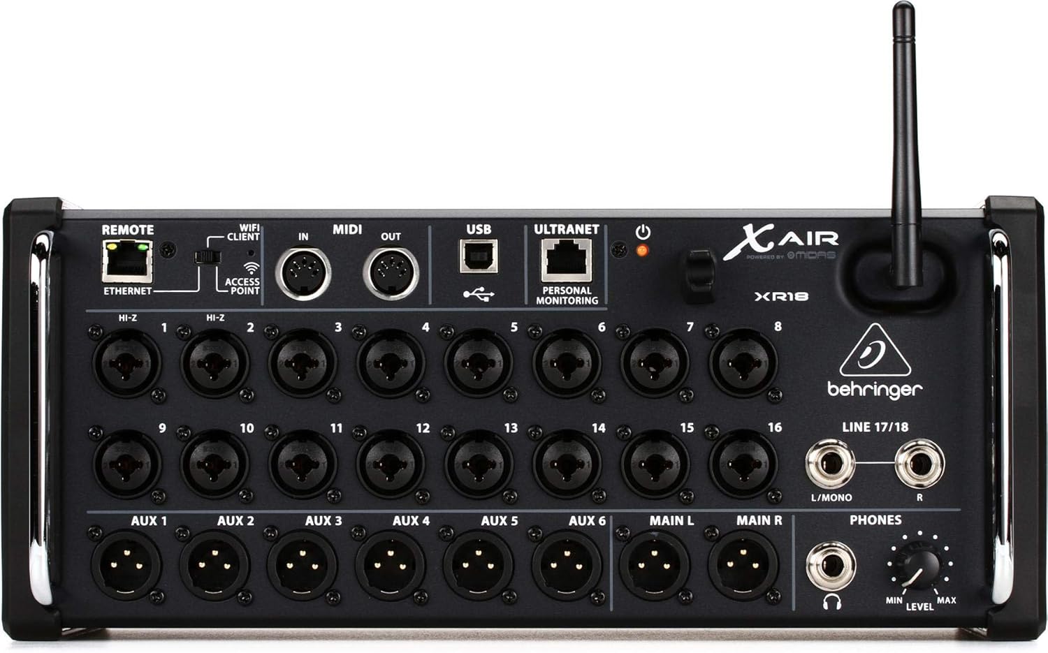 Behringer XR18 X AIR - Mesa de mezclas digital de 18 canales - Klark Teknik - USB WiFi y entradas XLR-Havenupyard