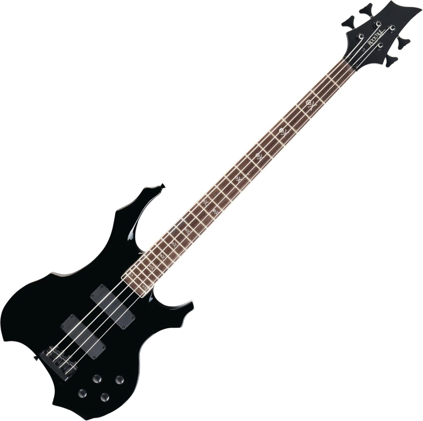 Rocktile Pro BB104-B BattleBone bajo eléctrico - negro tamaño completo 4 cuerdas arce tilo y palo de rosa-Havenupyard