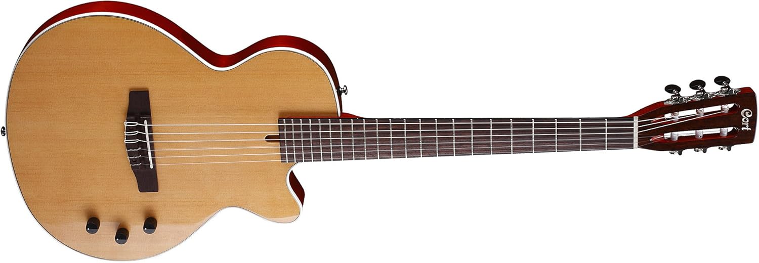 Guitarra electroacústica Sunset Nylectric natural - tapa de abeto cuerpo de caoba pastilla piezo y cuerdas de nailon-Havenupyard