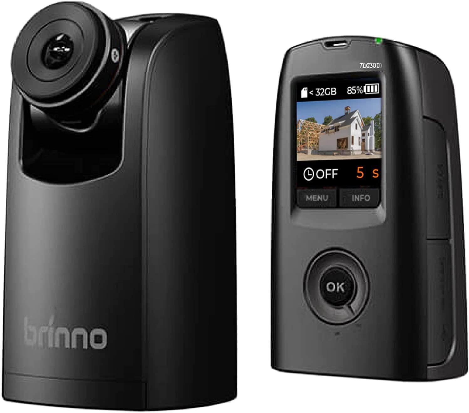 Brinno TLC300 - cámara timelapse 1080p HDR FHD - campo de visión 118 grados - pantalla IPS 1,44 pulgadas - para obras e interiores-Havenupyard