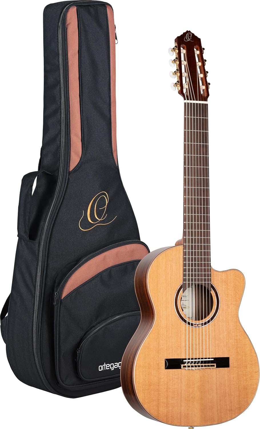 Ortega RCE159RW 8 4 4 guitarra clásica - modelo multicolor de 8 cuerdas para interpretación española y estudio-Havenupyard