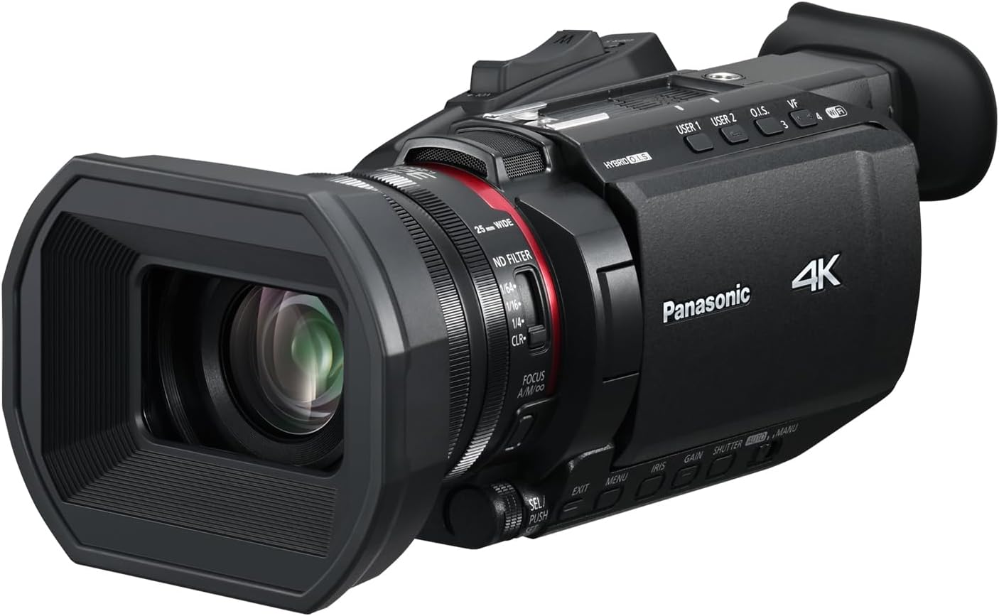 Panasonic HC X1600E - videocámara profesional 4K 60p - gran angular 25 mm - zoom óptico 24 aumentos - OIS híbrido 5 ejes - WiFi y USB PD-Havenupyard