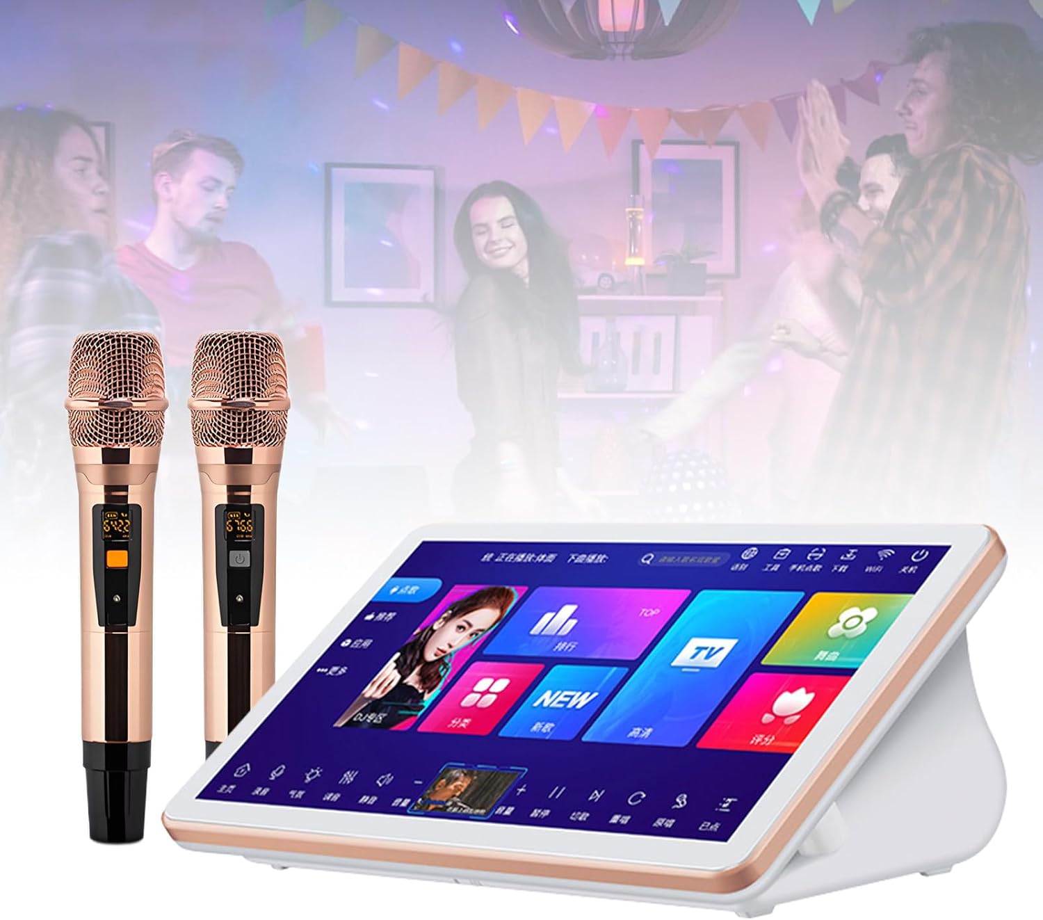 Máquina de karaoke china LURECAQING B-1T - pantalla táctil capacitiva 18,5 pulgadas micrófono inalámbrico y descarga de canciones-Havenupyard
