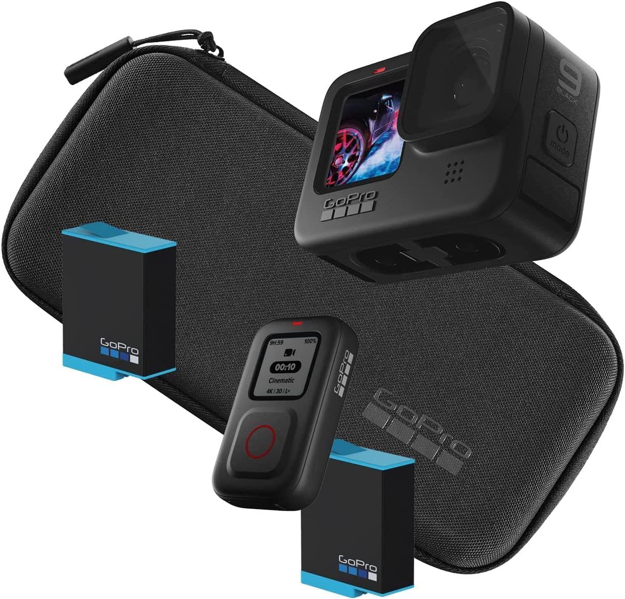 GoPro HERO9 Black Paquete - Cámara de Acción 5K - Control Remoto - Dos Baterías - Estuche de Transporte-Havenupyard