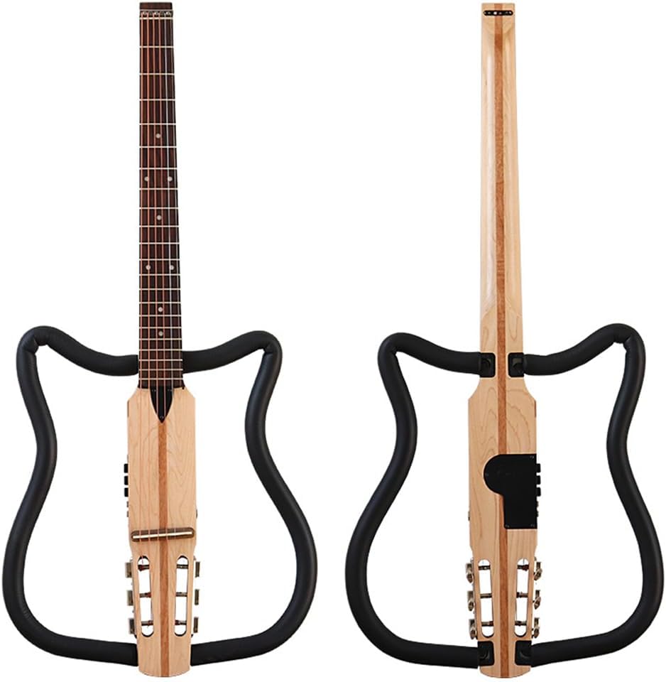 Guitarra acústica portátil de viaje 34 pulgadas - Modelo plegable blanco - Arce y cuerdas de nailon-Havenupyard