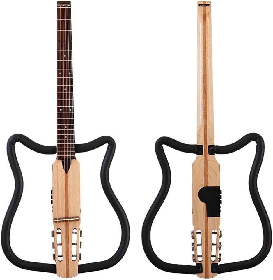 Guitarra acústica portátil de viaje 34 pulgadas - Modelo plegable blanco - Arce y cuerdas de nailon-Havenupyard