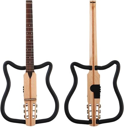 Guitarra acústica portátil de viaje 34 pulgadas - Modelo plegable blanco - Arce y cuerdas de nailon-Havenupyard