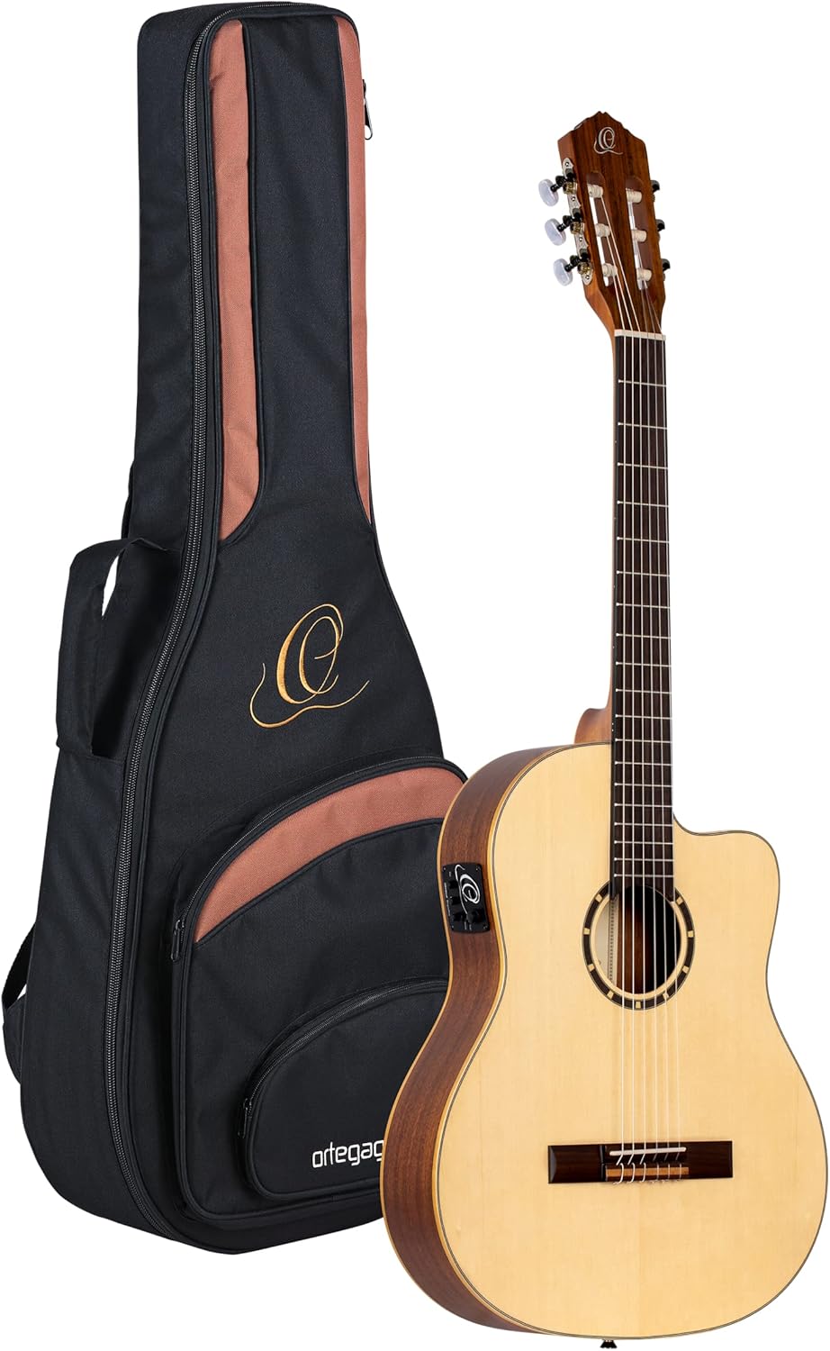 Ortega Family Series RCE125SN - Guitarra de nailon natural - seis cuerdas - pastilla piezo - para diestros-Havenupyard