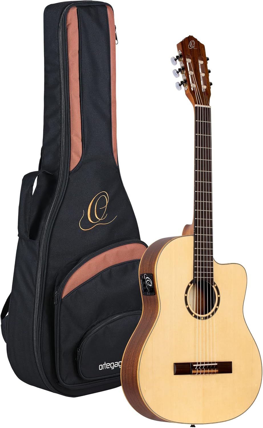 Ortega Family Series RCE125SN - Guitarra de nailon natural - seis cuerdas - pastilla piezo - para diestros-Havenupyard