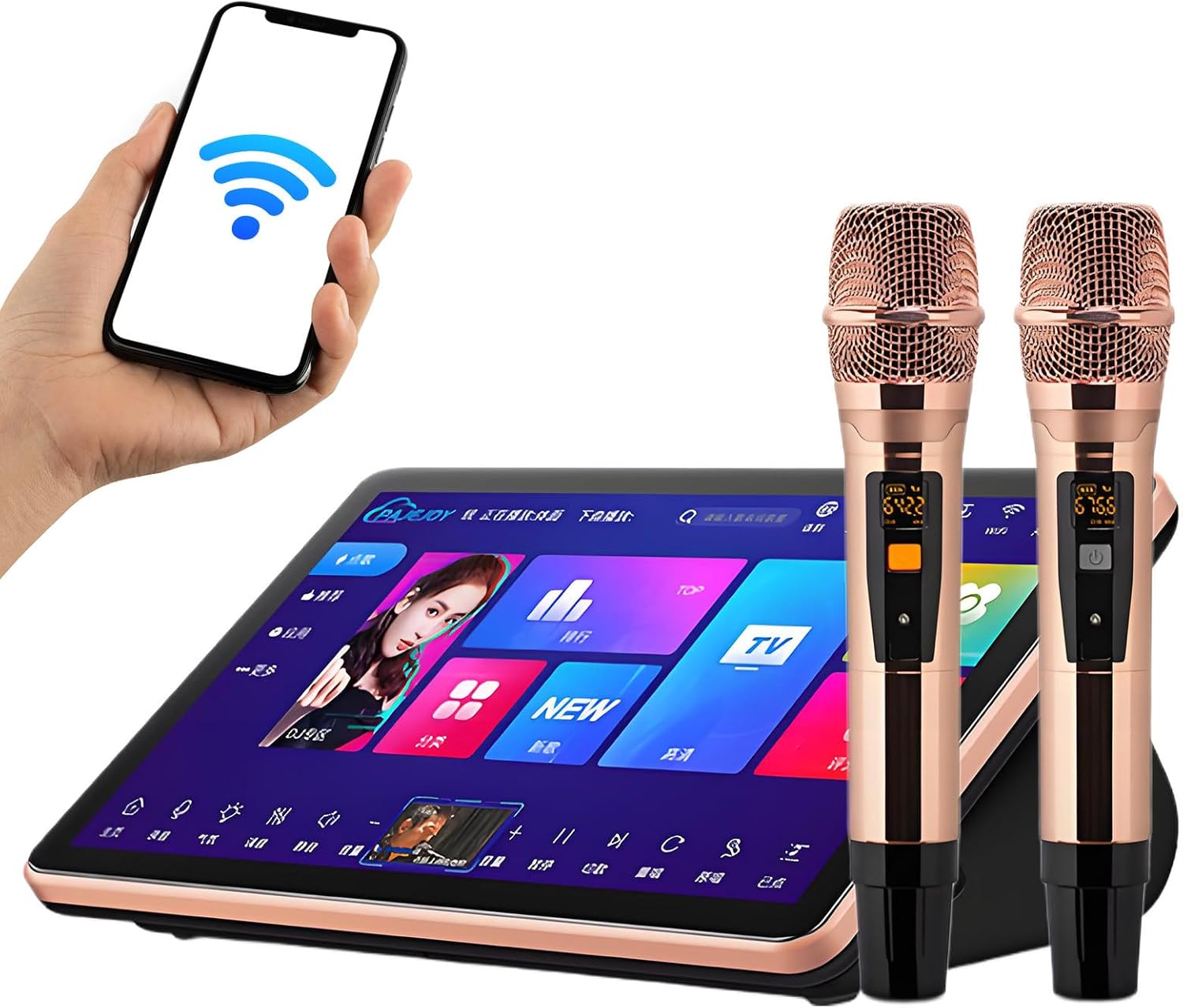 Karaoke LURECAQING A-1T - pantalla táctil 18,5 pulgadas canciones en la nube app móvil y control por voz-Havenupyard