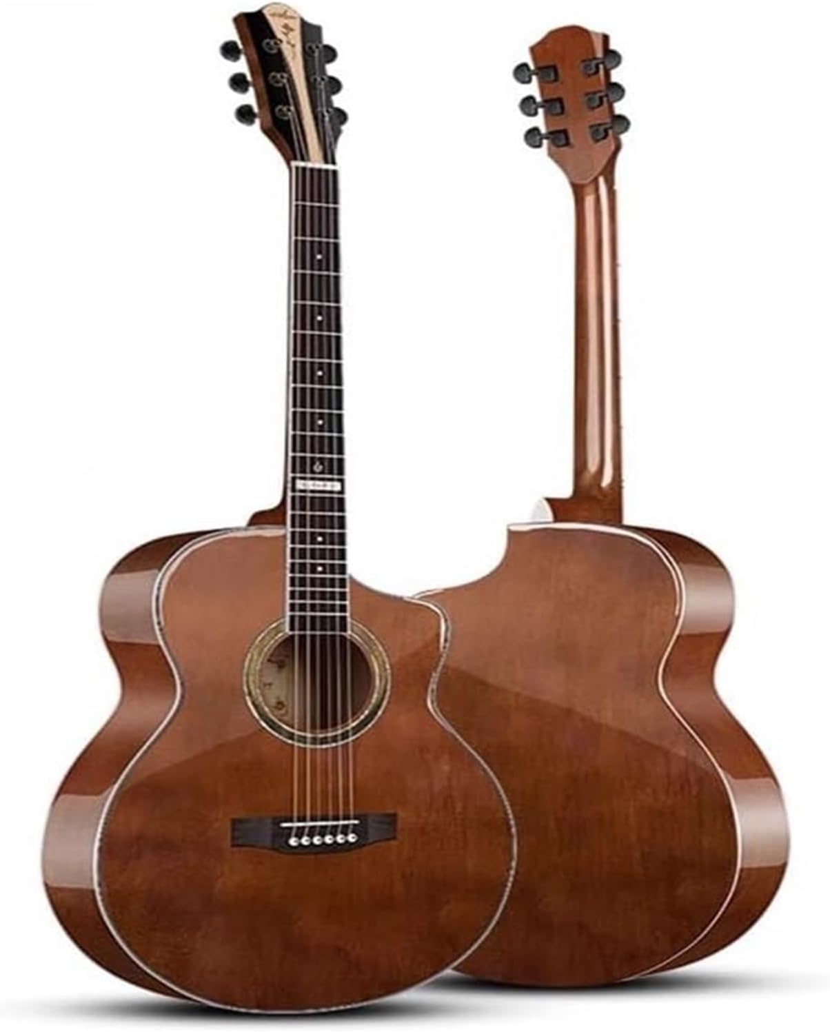 Kit de guitarra acústica cutaway de 40 pulgadas - Color marrón - Paquete para principiantes con funda y afinador-Havenupyard