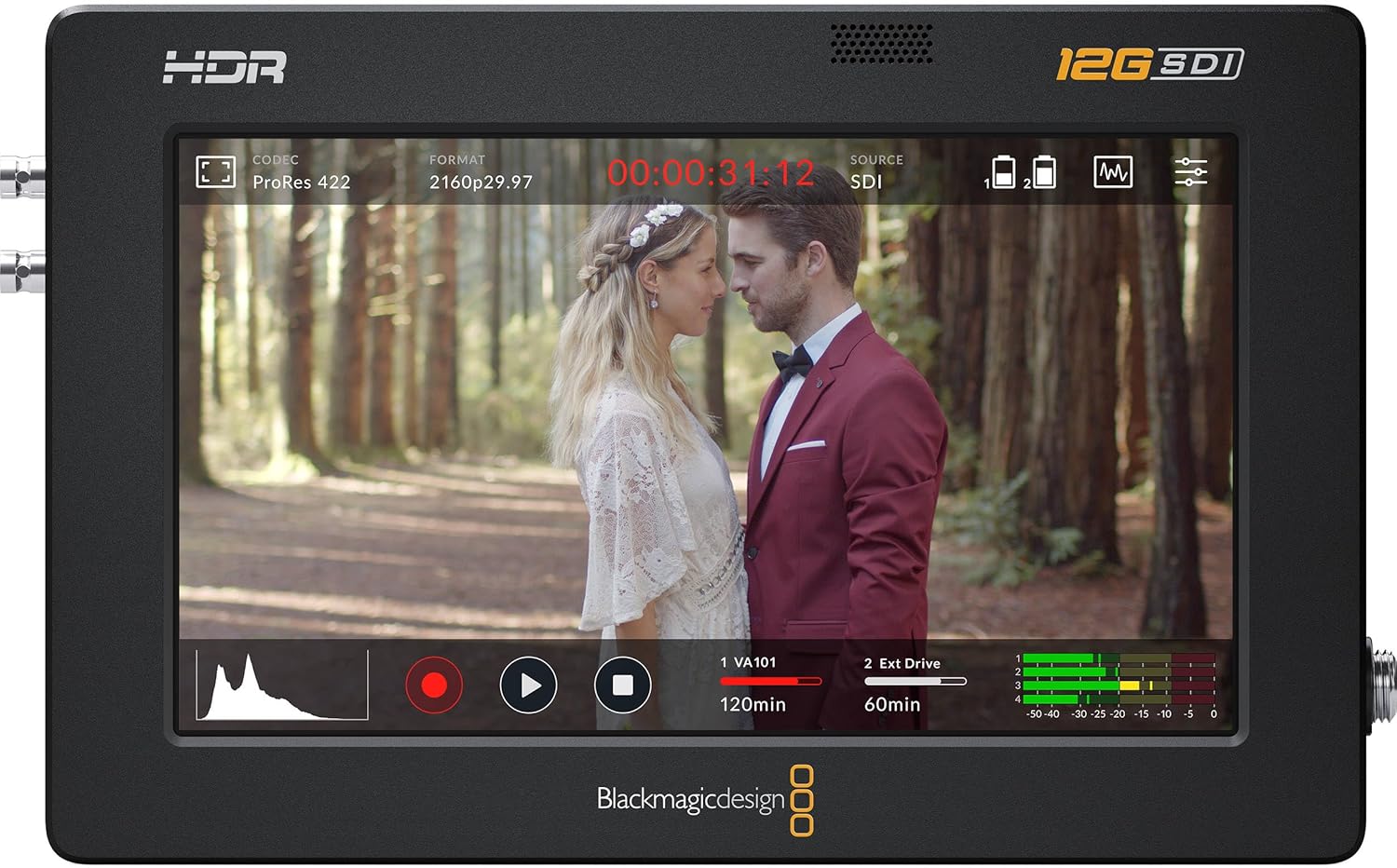 Blackmagic Design Video Assist 5 pulgadas 12G HDR - monitor grabador externo - HDMI - alto rango dinámico - color negro-Havenupyard