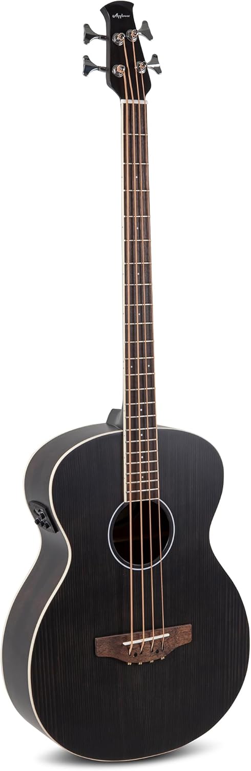 Applause Wood Classics AEB96 5E - Bajo acústico eléctrico Jumbo Bass - Negro satinado con 5 cuerdas-Havenupyard